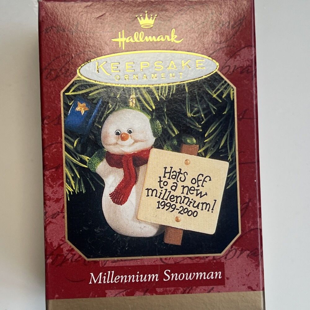 Hallmark Keepsake Christmas Ornament w/Box 1999 Millenium Snowman